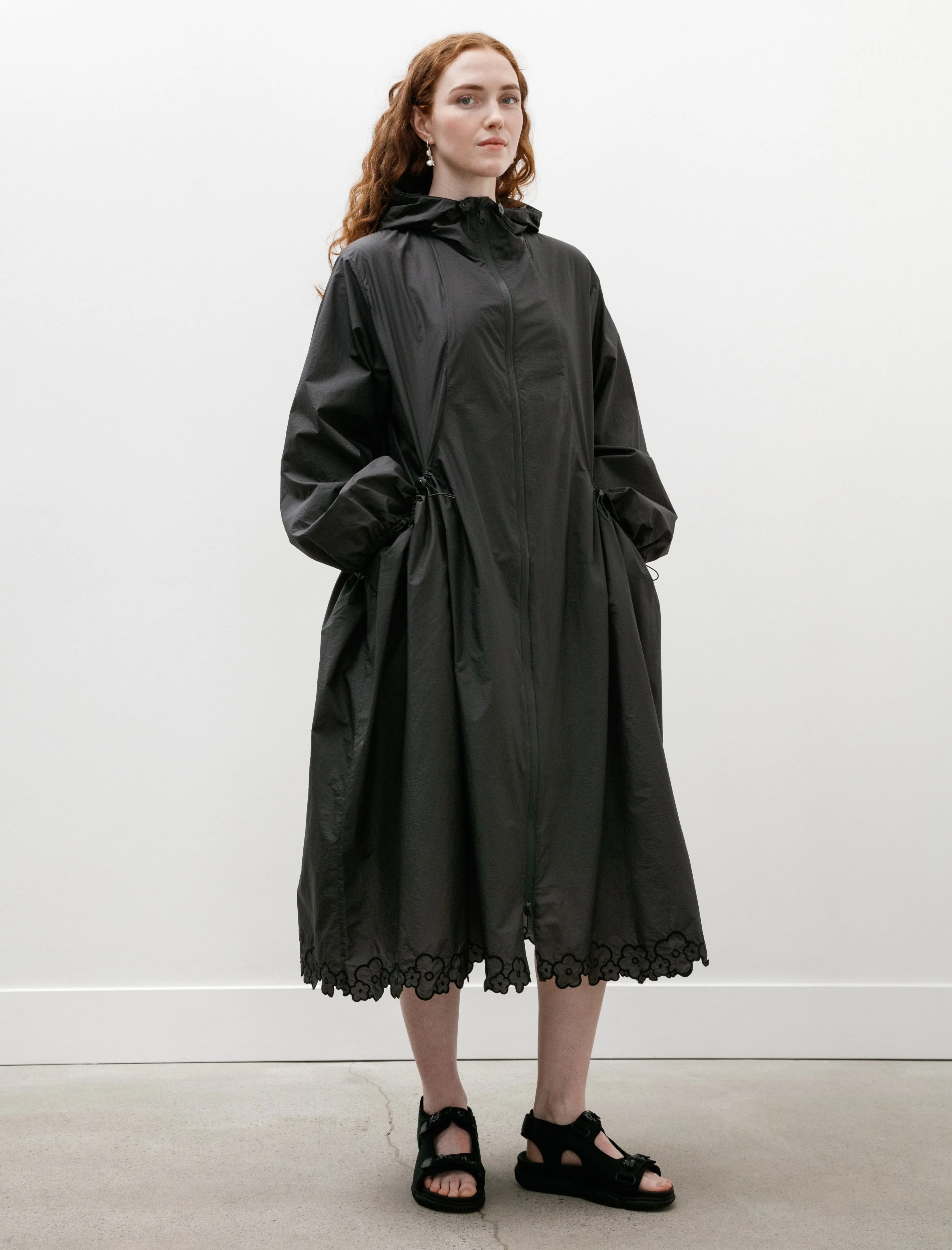 Amos Coat Embroidered Ripstop Black