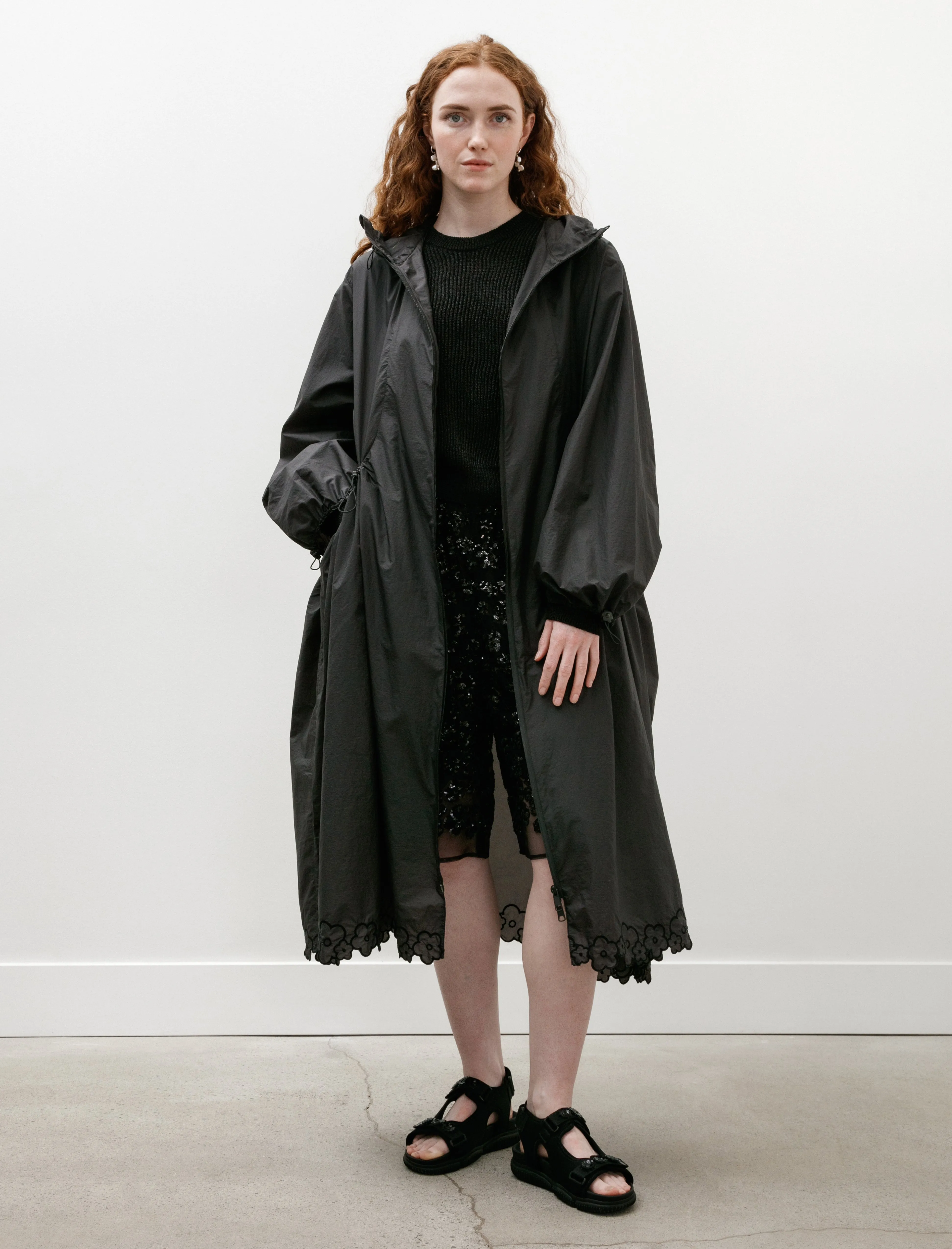 Amos Coat Embroidered Ripstop Black