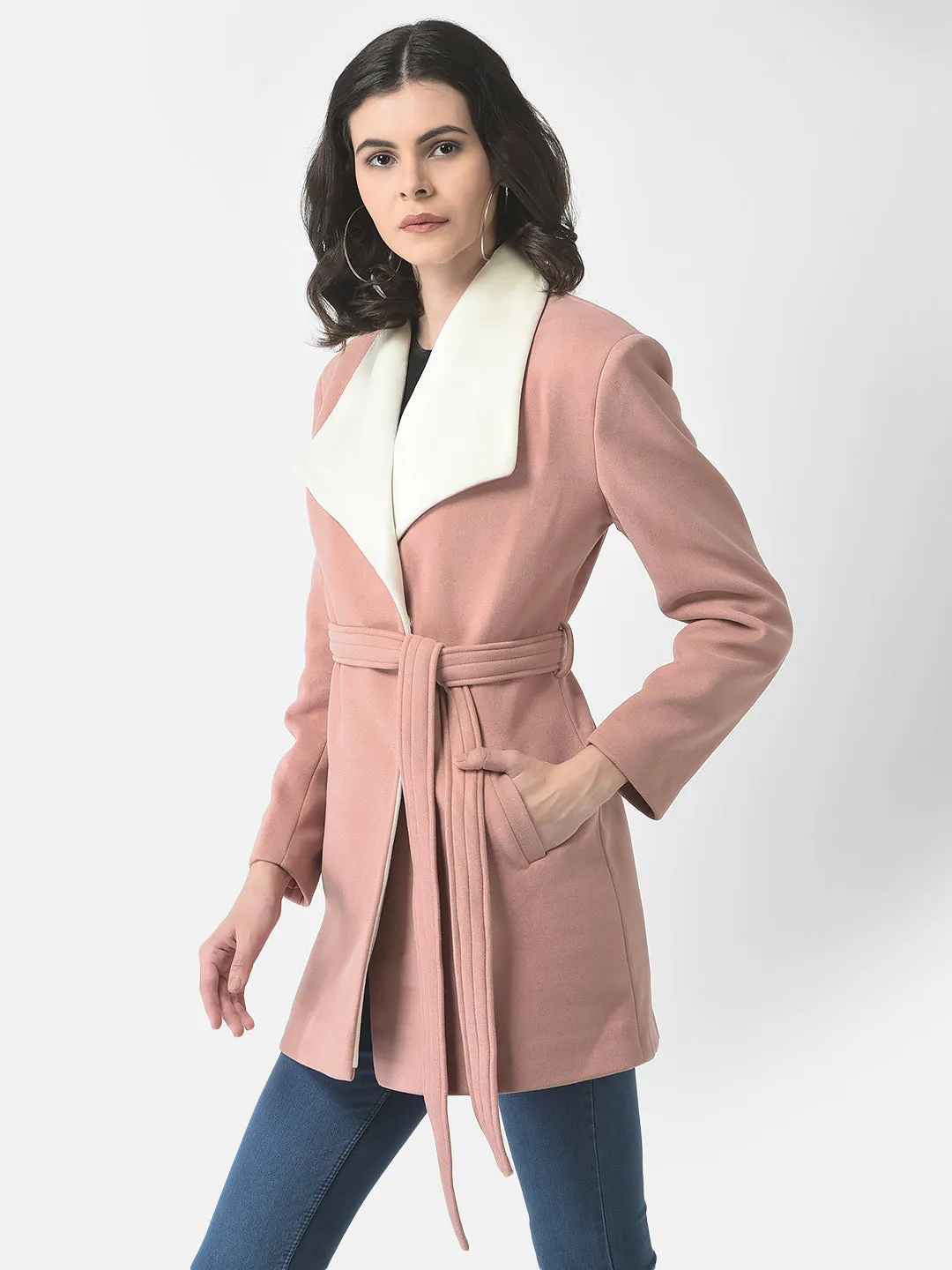 Belted Pink Overcoat