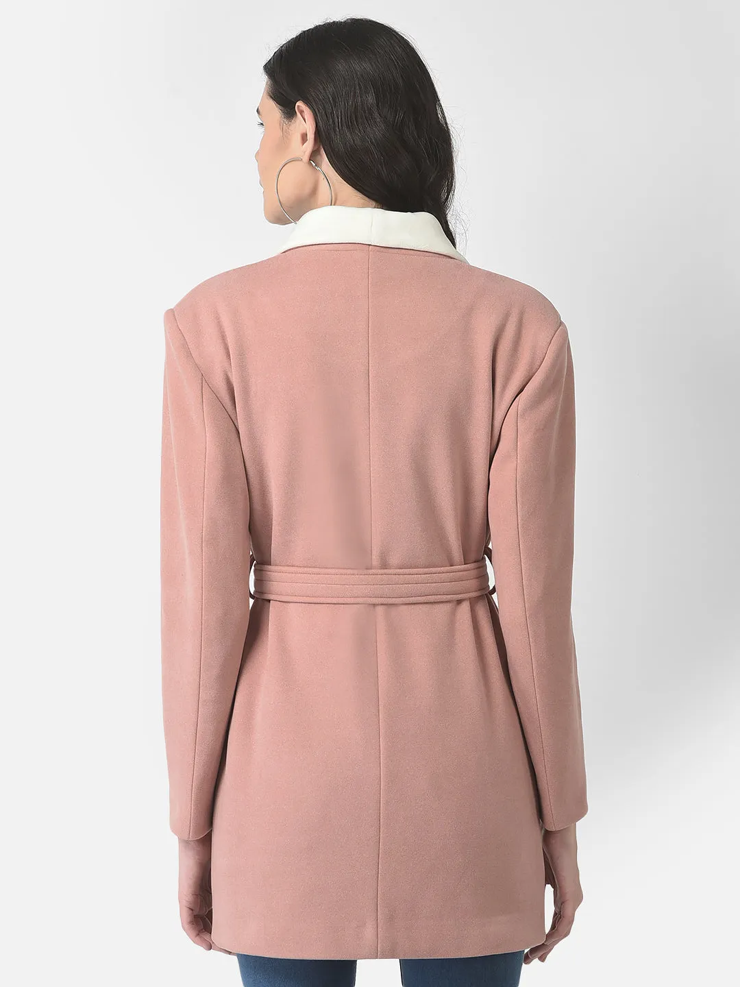 Belted Pink Overcoat