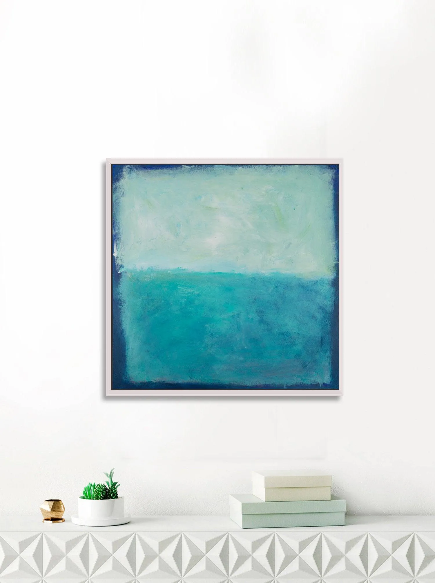 Blue Canvas art abstract painting, ocean wall art decor, Abstract Beach Art, Colorful Abstract Art Acrylic painting by Camilo Mattis