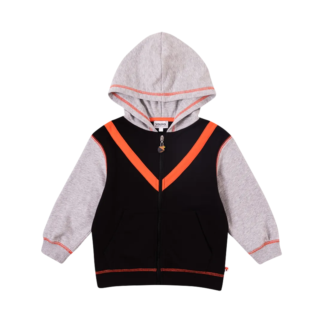 Boys Black and Grey Basic Jacket