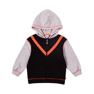 Boys Black and Grey Basic Jacket
