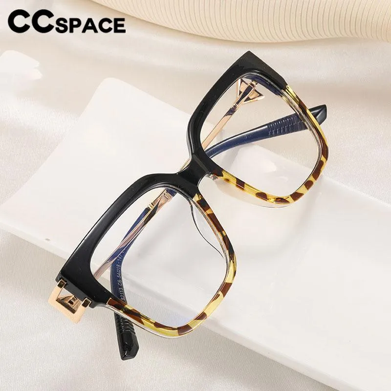 CCspace Women's Full Rim Square Tr 90 Titanium Eyeglasses 56784