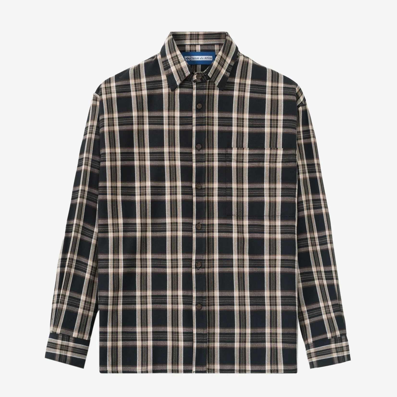 College Days II Long Sleeve Flannel - Black Khaki