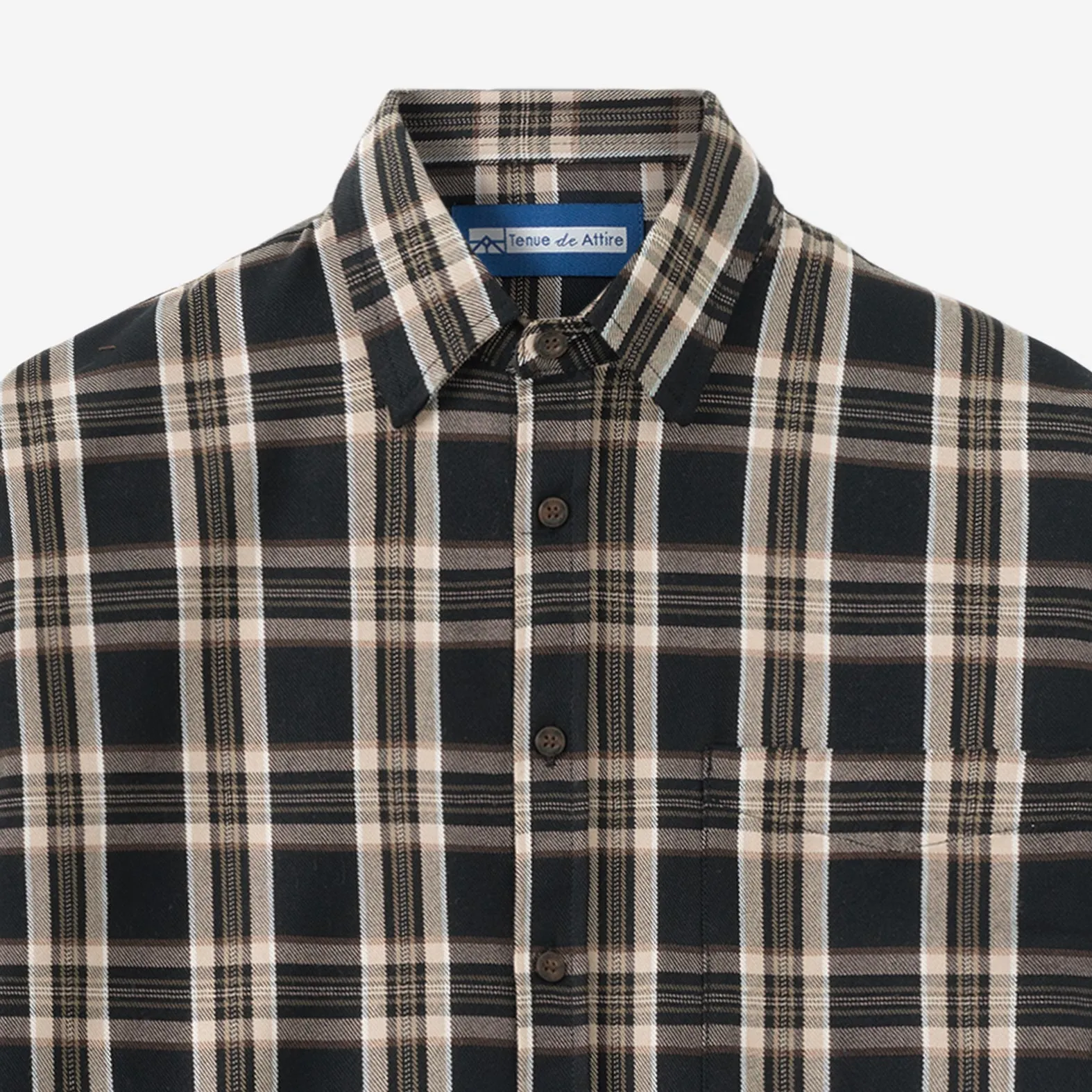 College Days II Long Sleeve Flannel - Black Khaki