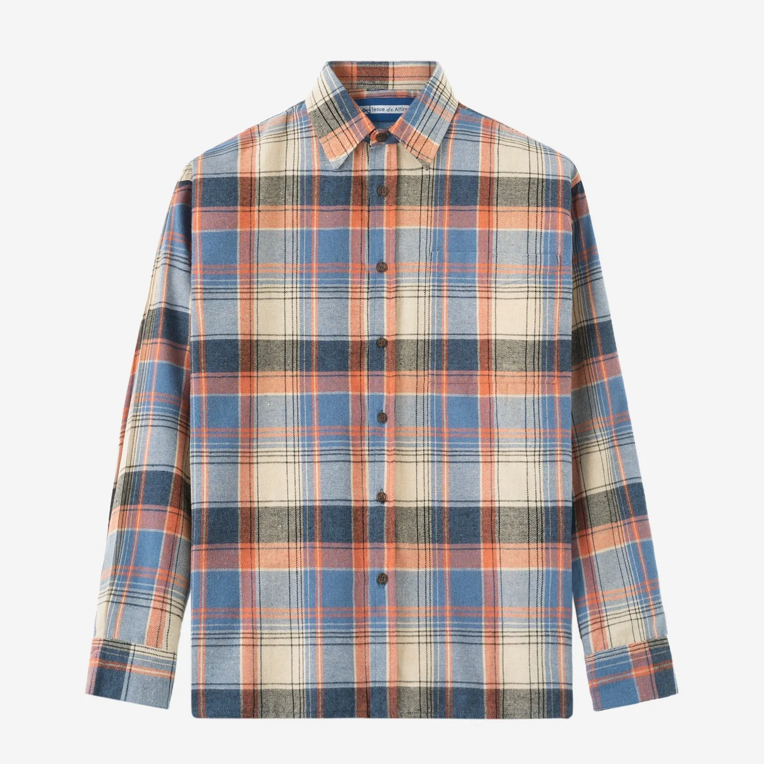 College Days II Long Sleeve Flannel - Blue Orange