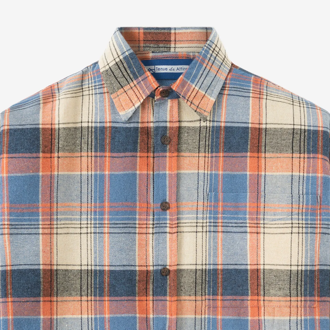 College Days II Long Sleeve Flannel - Blue Orange