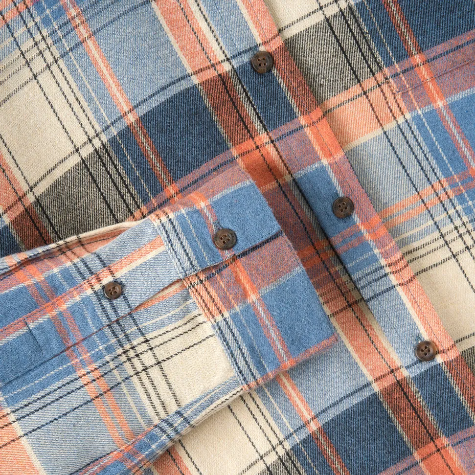 College Days II Long Sleeve Flannel - Blue Orange