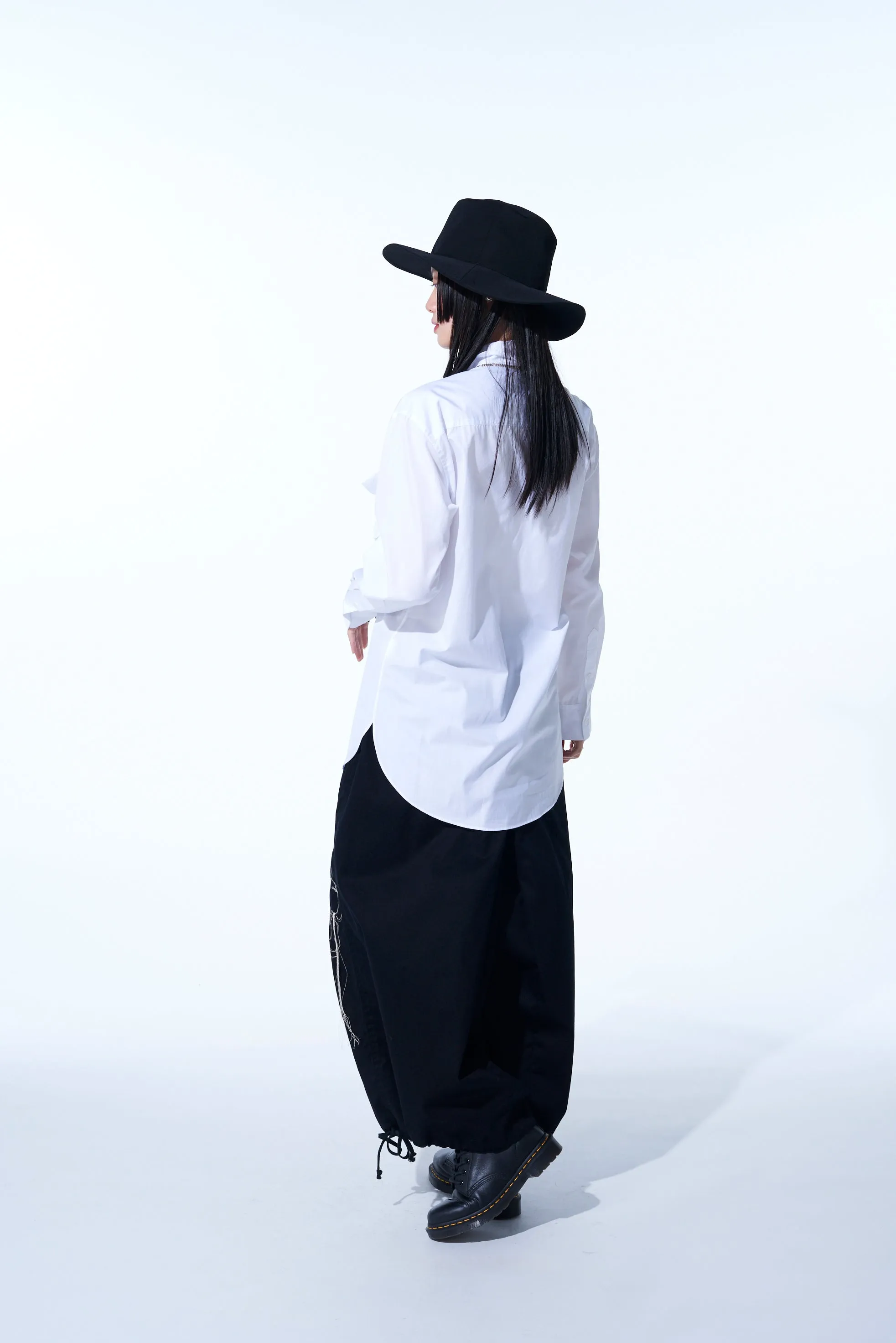 COTTON BROAD CLOTH DECONSTRUCTED CHEST POCKETS SHIRT