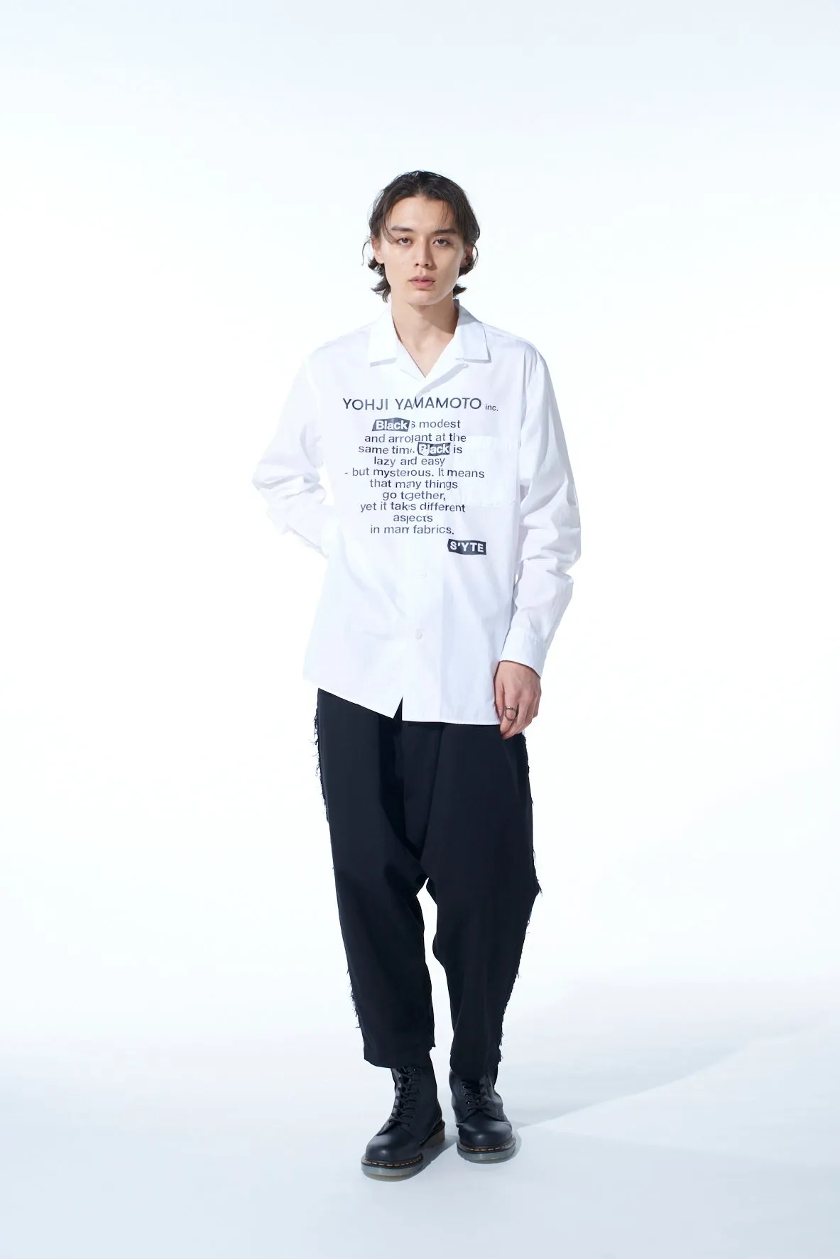 COTTON BROADBlack is modestMESSAGE PRINTED SHIRT