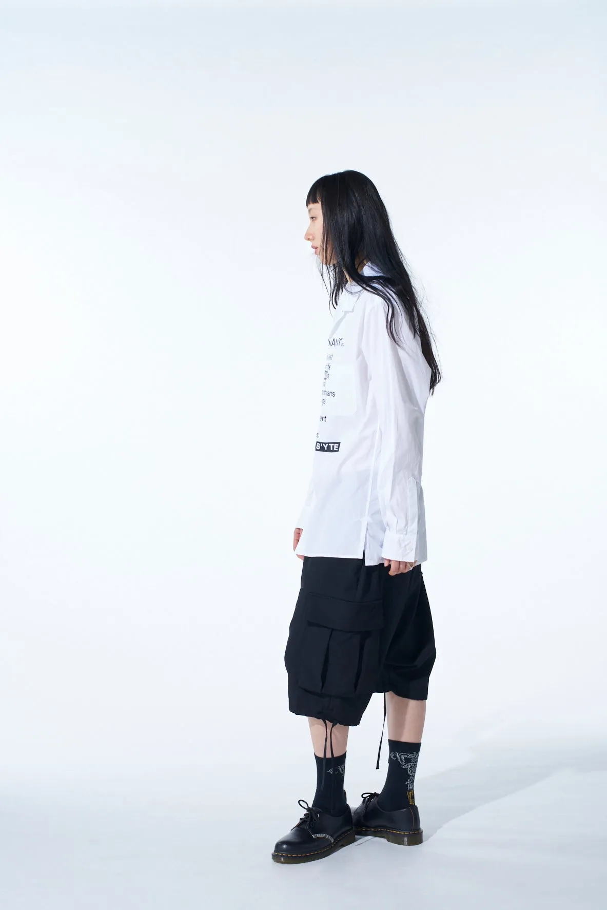 COTTON BROADBlack is modestMESSAGE PRINTED SHIRT