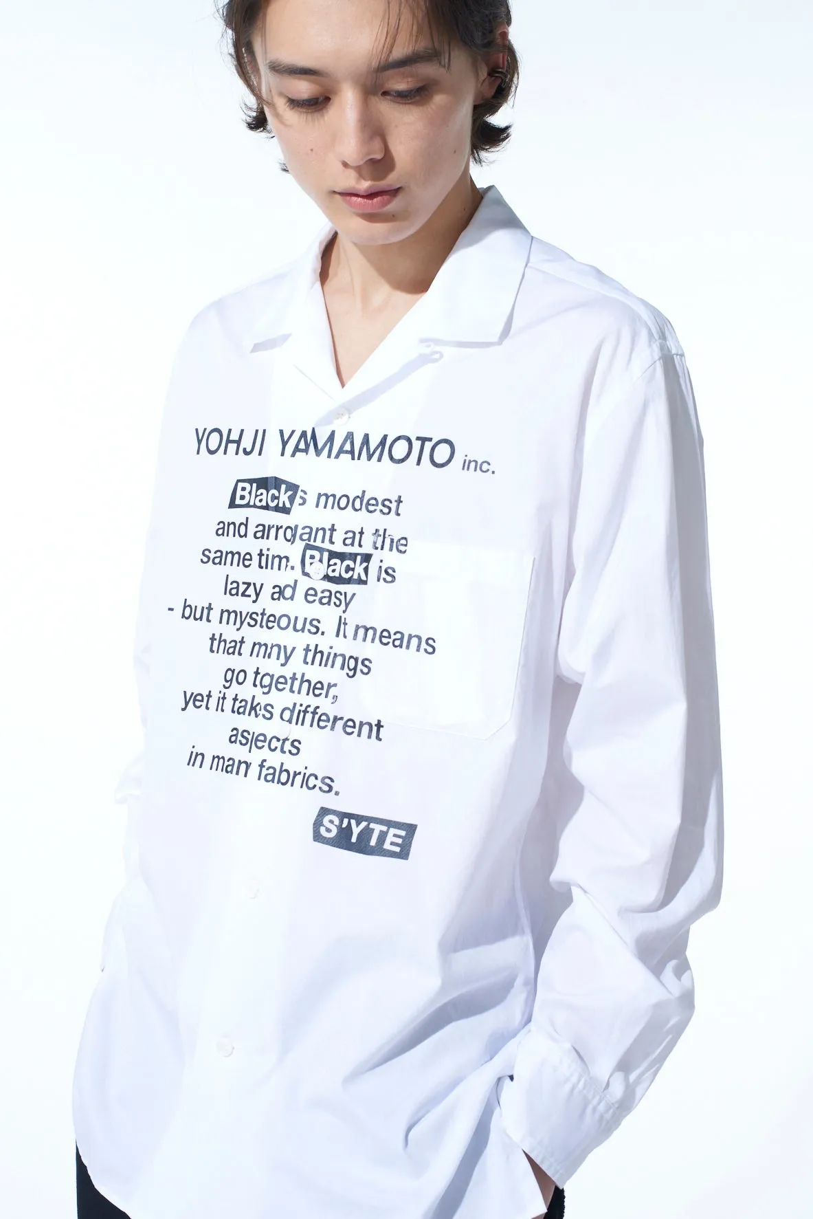 COTTON BROADBlack is modestMESSAGE PRINTED SHIRT