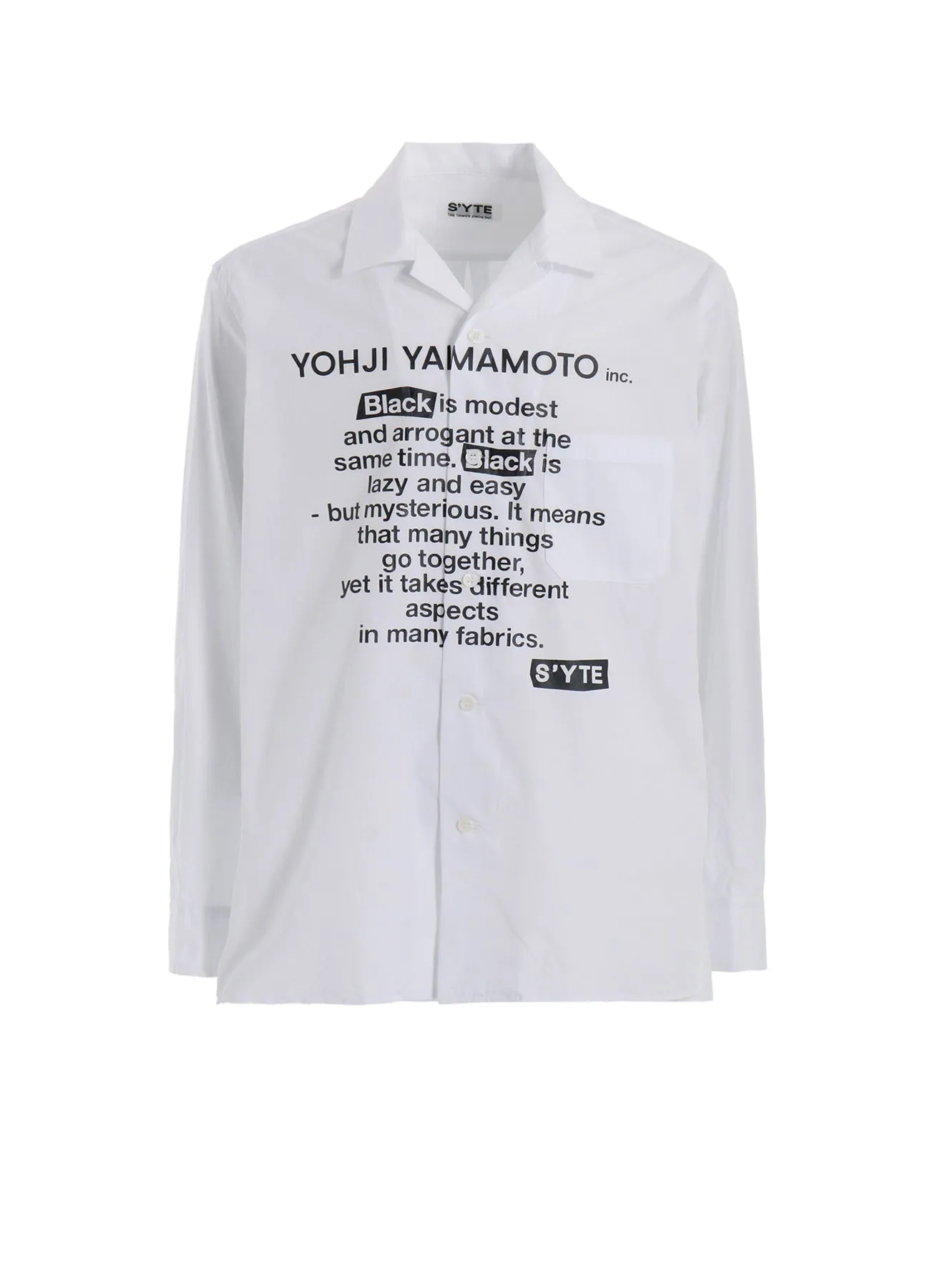 COTTON BROADBlack is modestMESSAGE PRINTED SHIRT