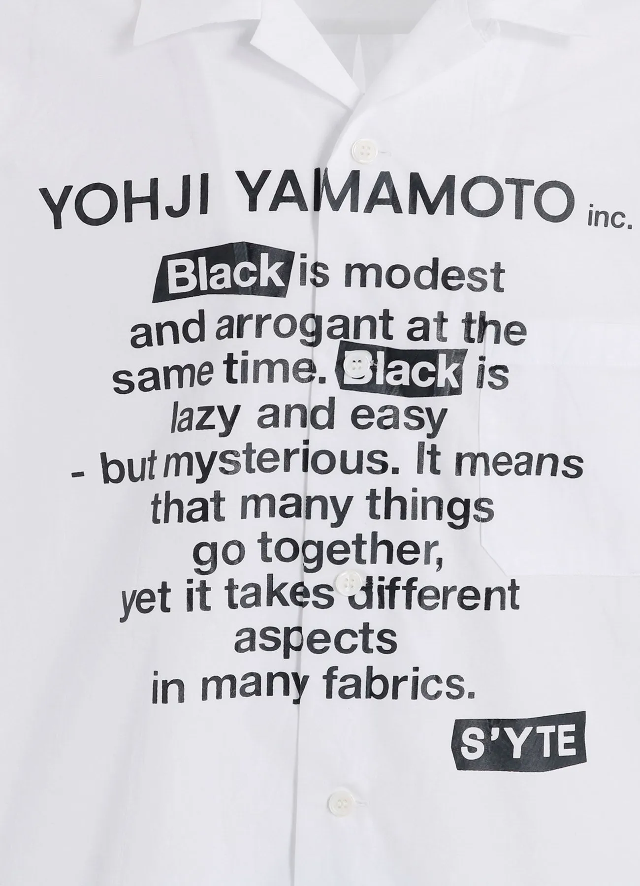 COTTON BROADBlack is modestMESSAGE PRINTED SHIRT