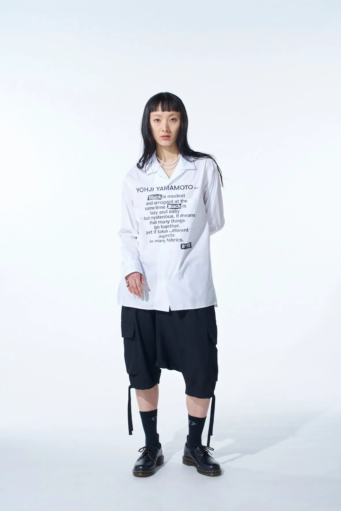 COTTON BROADBlack is modestMESSAGE PRINTED SHIRT