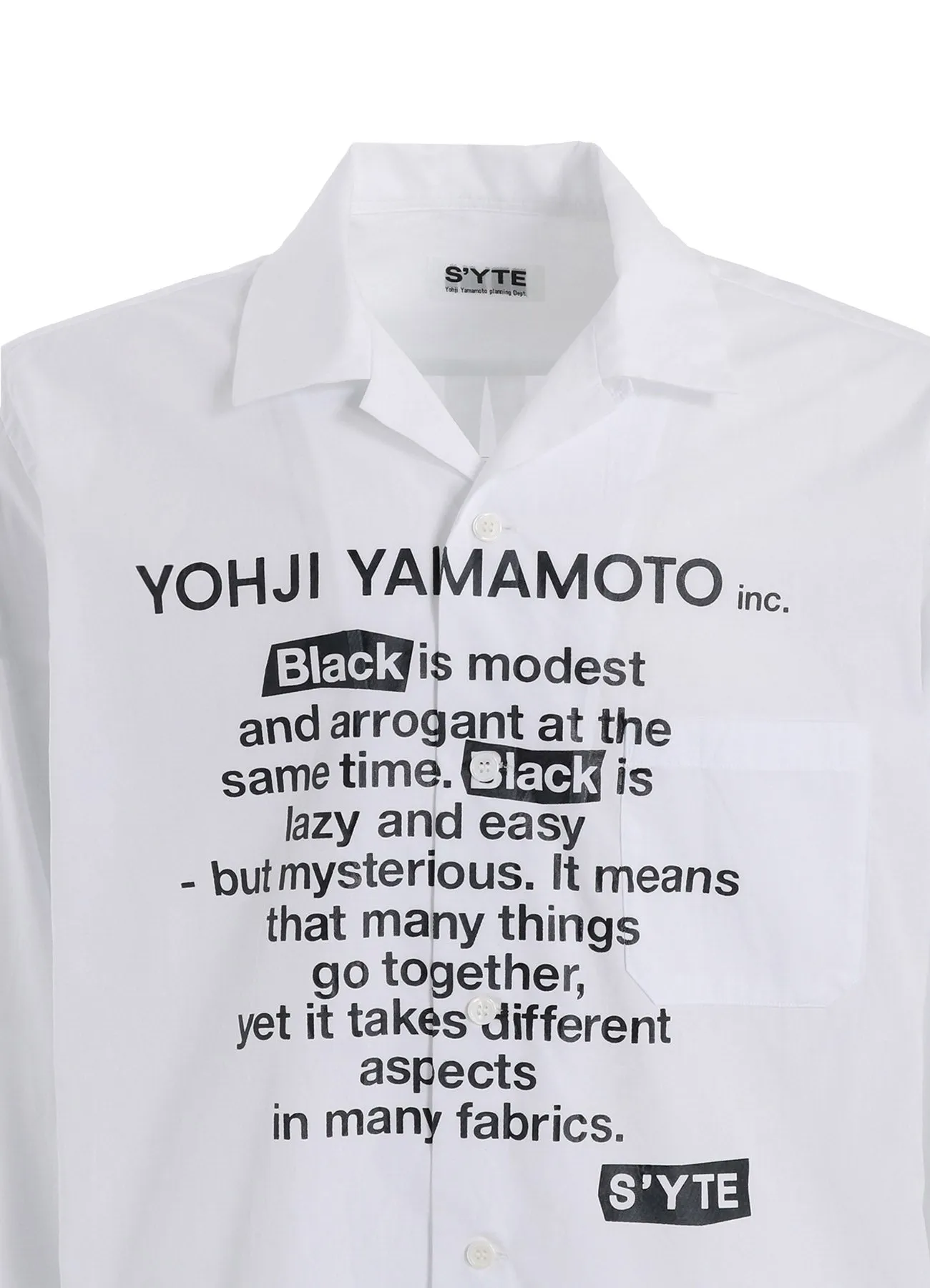COTTON BROADBlack is modestMESSAGE PRINTED SHIRT