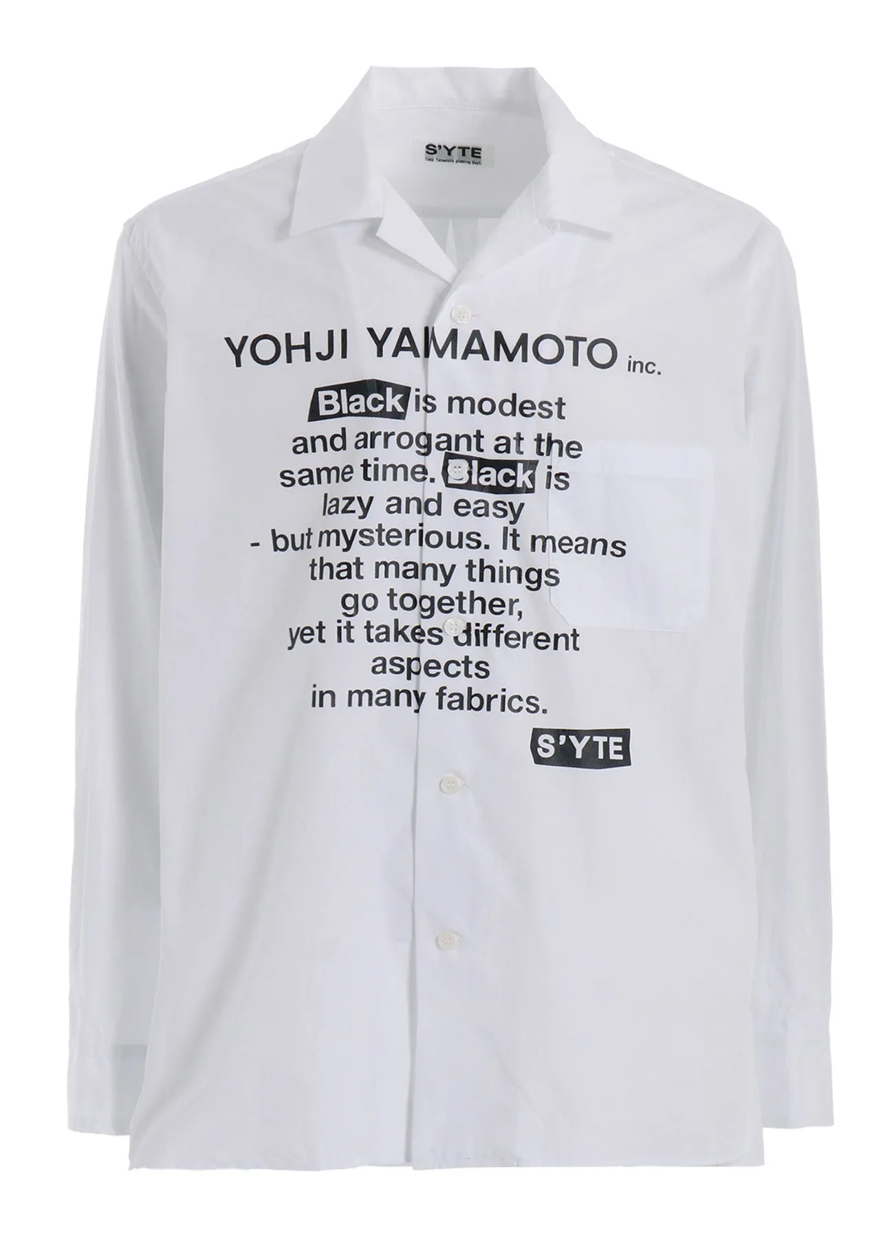 COTTON BROADBlack is modestMESSAGE PRINTED SHIRT