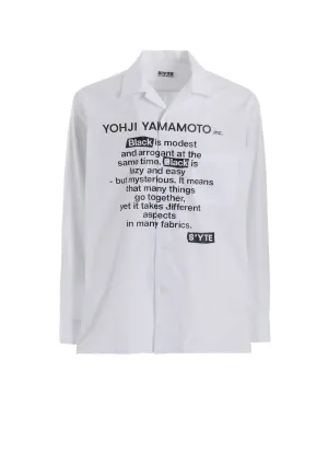 COTTON BROADBlack is modestMESSAGE PRINTED SHIRT