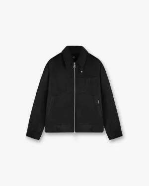 Crinkle Trucker Jacket - Black