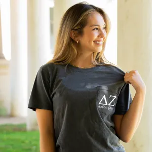 Delta Zeta Script Letters Shirt - Grey