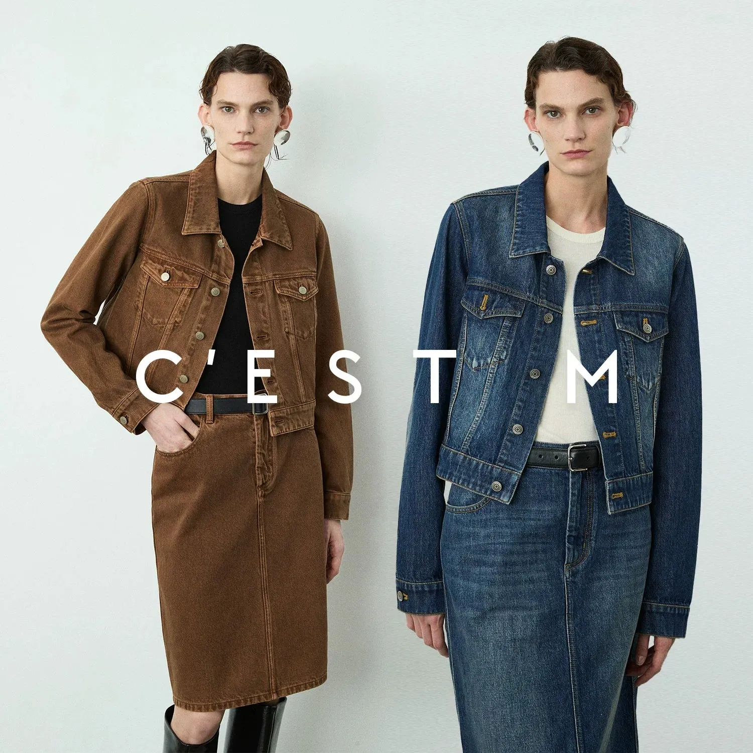 Denim Jacket and Skirt Set
