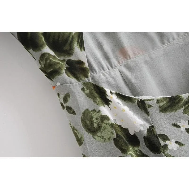 ELEGANT FLORAL PRINT VINTAGE DRESS