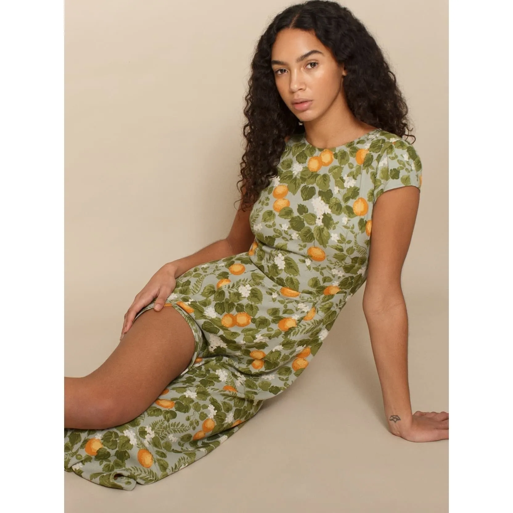 ELEGANT FLORAL PRINT VINTAGE DRESS