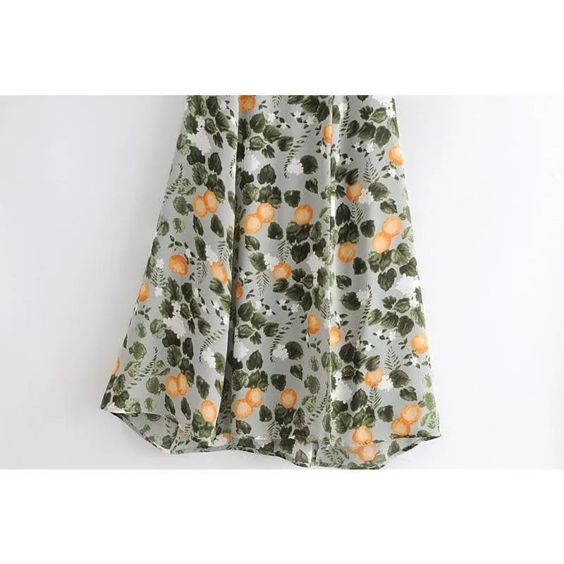 ELEGANT FLORAL PRINT VINTAGE DRESS