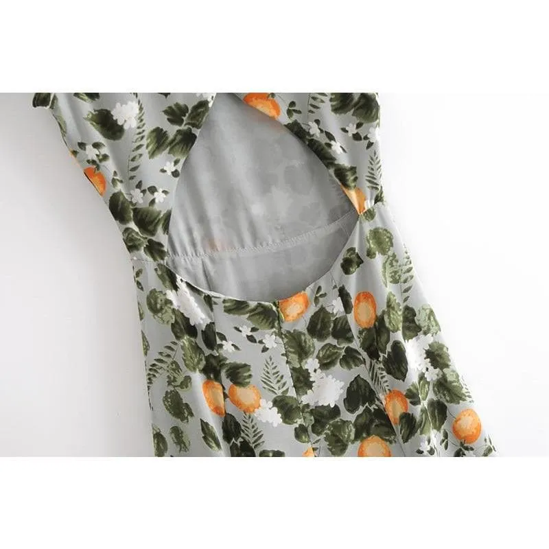ELEGANT FLORAL PRINT VINTAGE DRESS