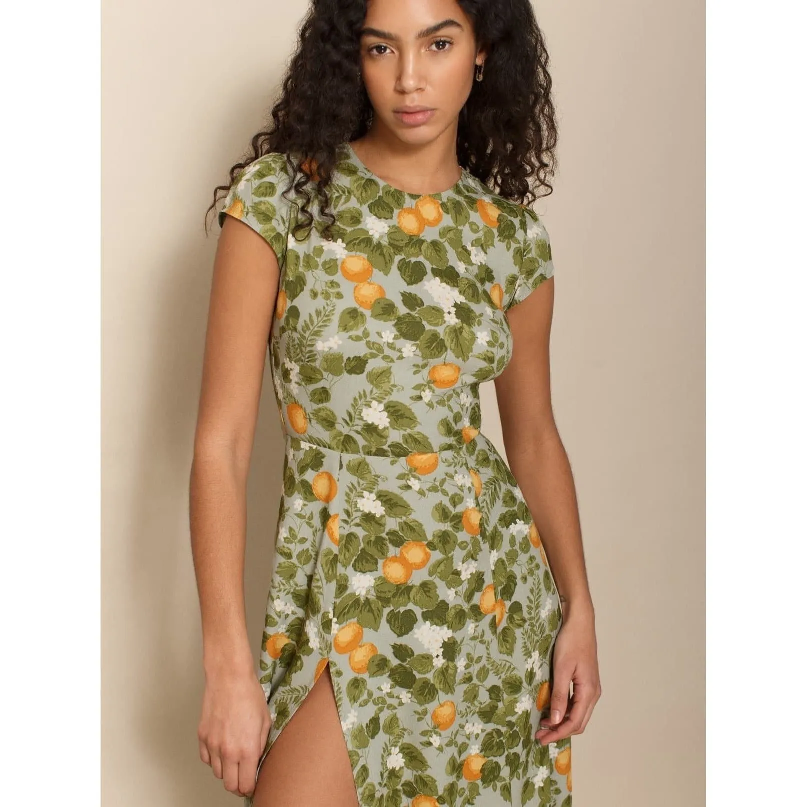 ELEGANT FLORAL PRINT VINTAGE DRESS