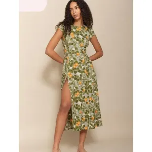 ELEGANT FLORAL PRINT VINTAGE DRESS