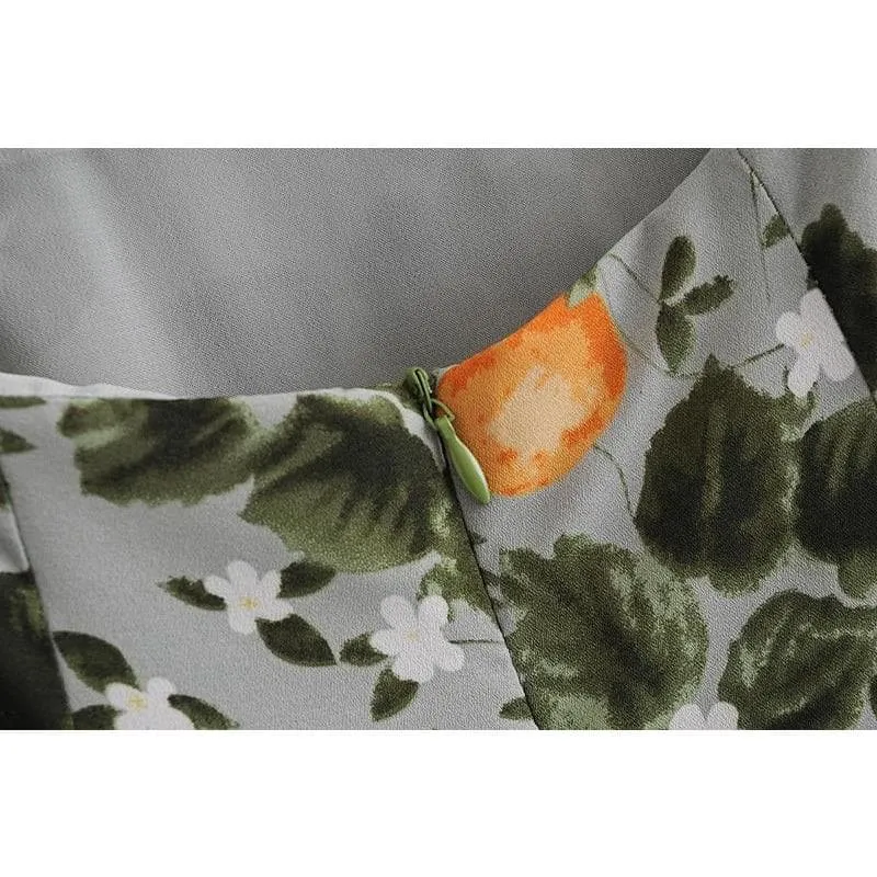 ELEGANT FLORAL PRINT VINTAGE DRESS