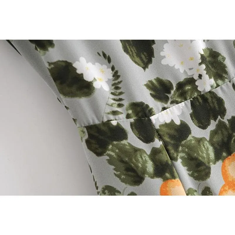 ELEGANT FLORAL PRINT VINTAGE DRESS