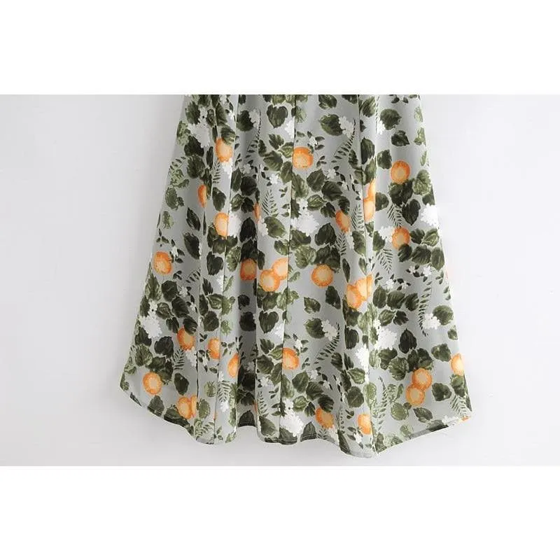 ELEGANT FLORAL PRINT VINTAGE DRESS