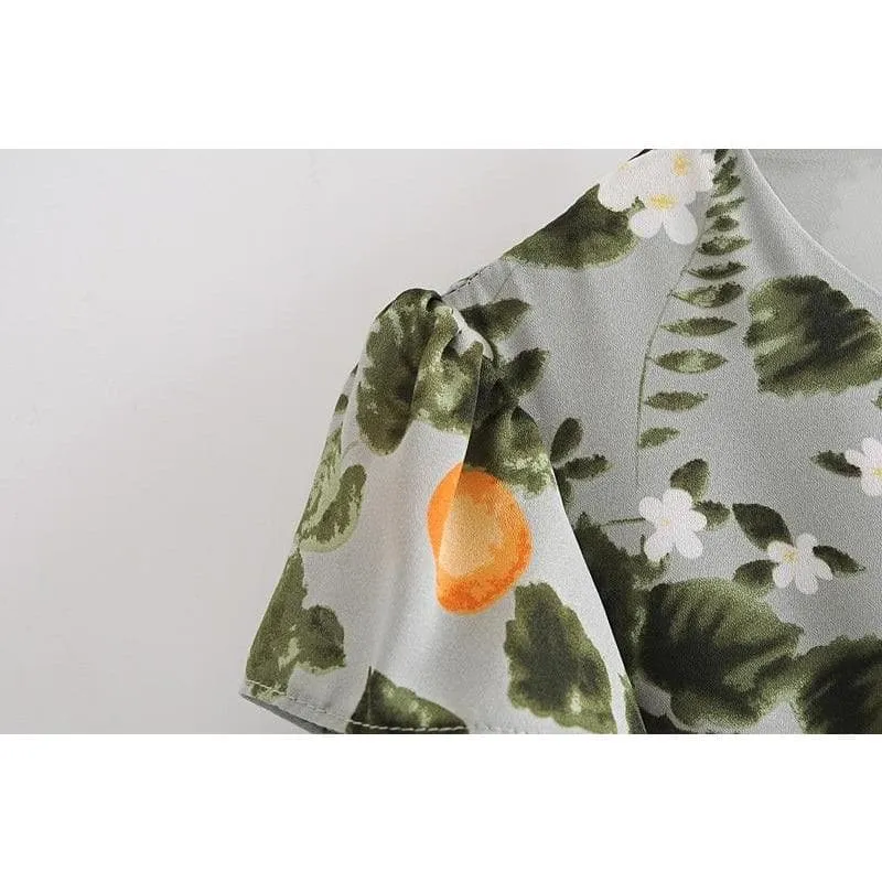 ELEGANT FLORAL PRINT VINTAGE DRESS