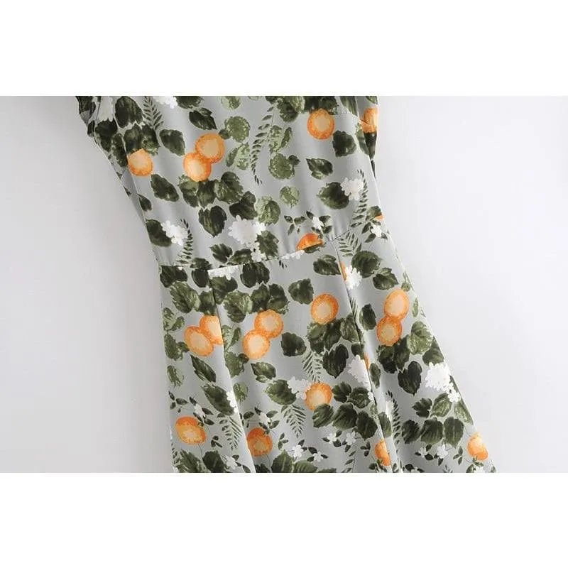 ELEGANT FLORAL PRINT VINTAGE DRESS