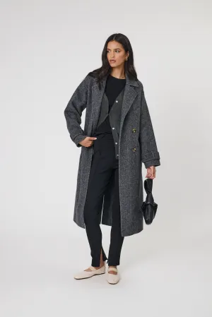 Equinox Coat - Black Herringbone