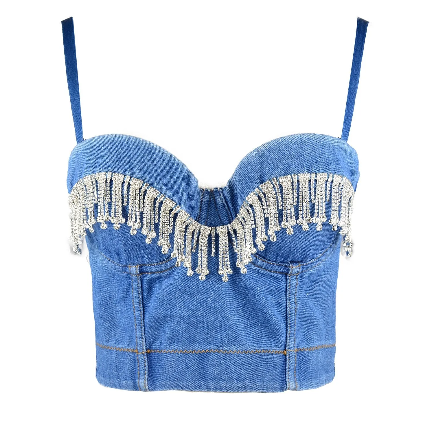 Fringe Deium Sexy Women's Bustier Crop Top Club Party Corset Top Bra