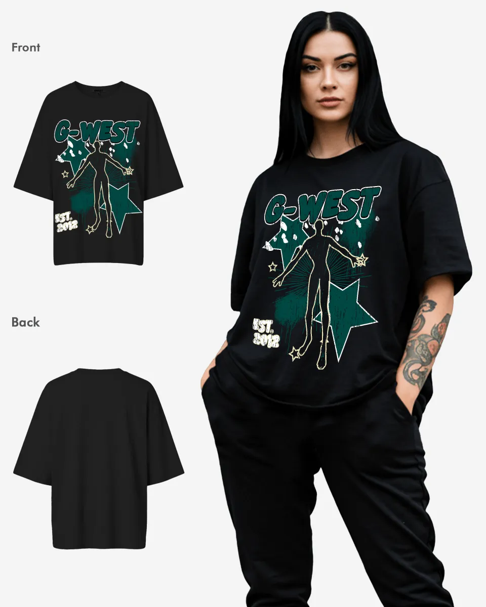 G West Oversized Dazzling Dynamo Tee 2 color -WOMEN