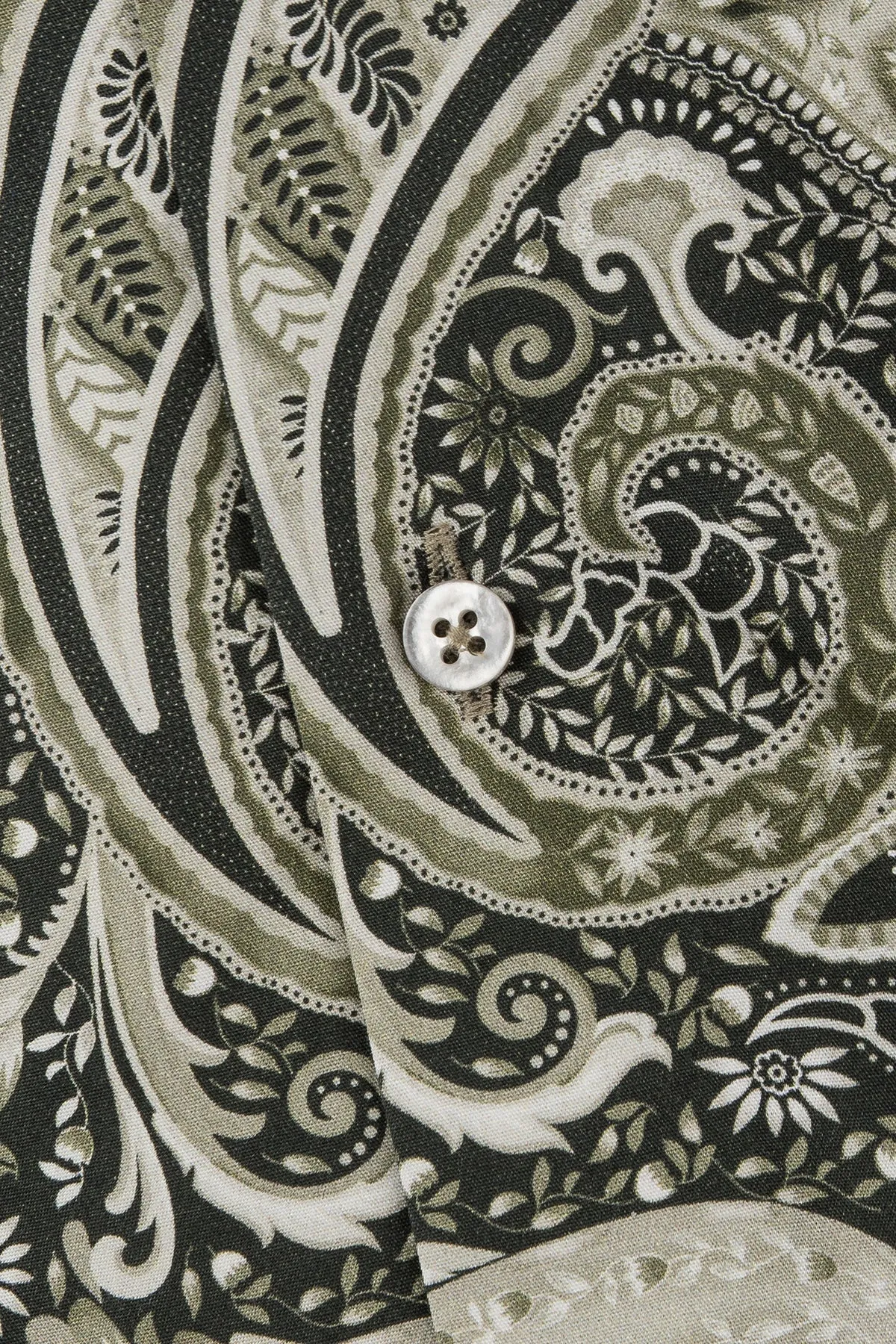 Green paisley printed regular fit shirt