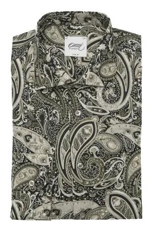 Green paisley printed regular fit shirt