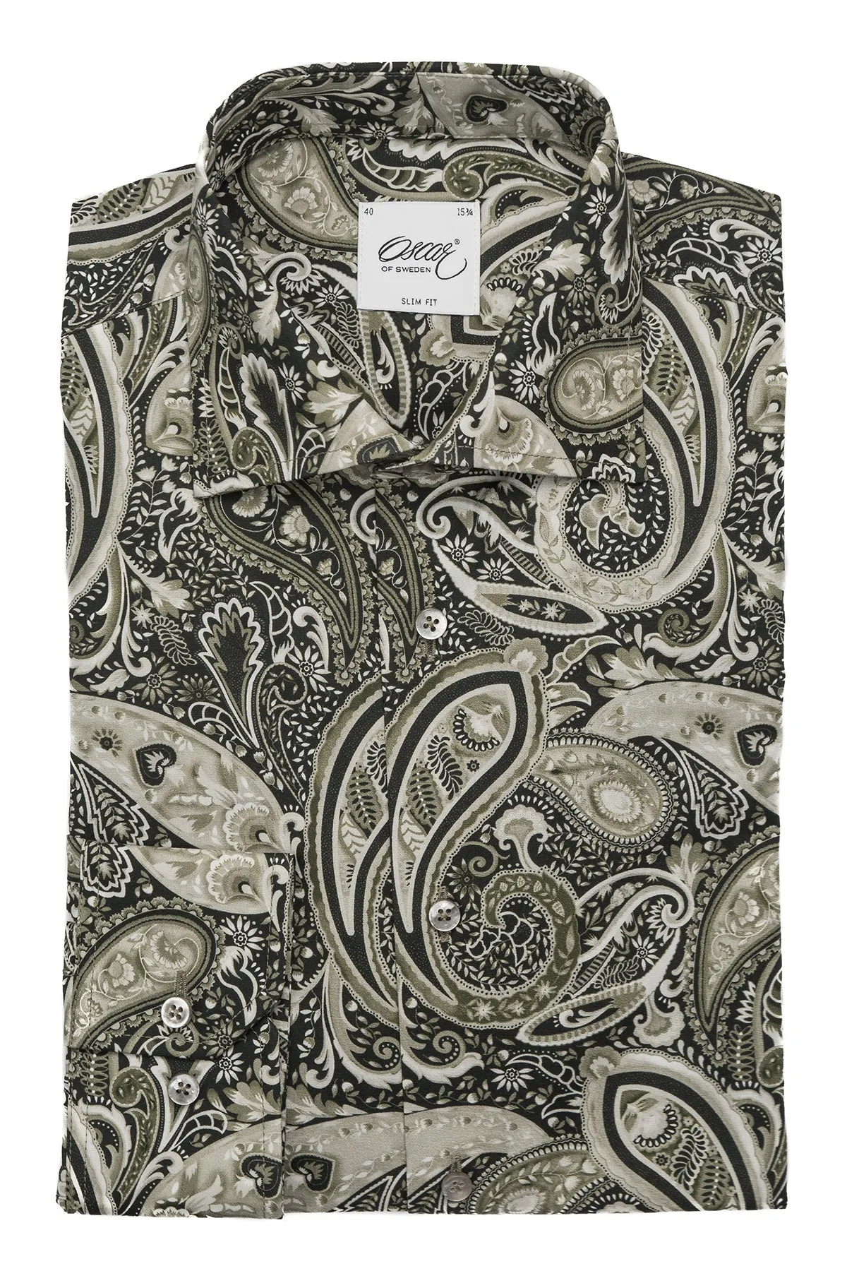 Green paisley printed regular fit shirt
