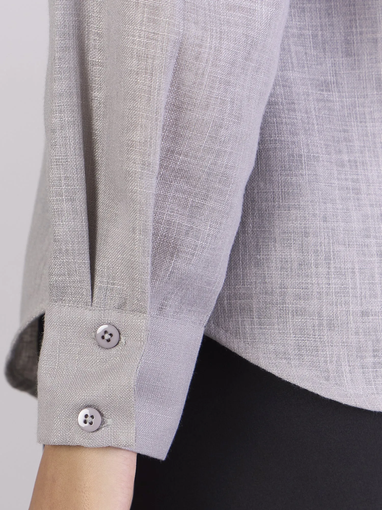 Grey Lightweight Button-up Soft Textured Shirt