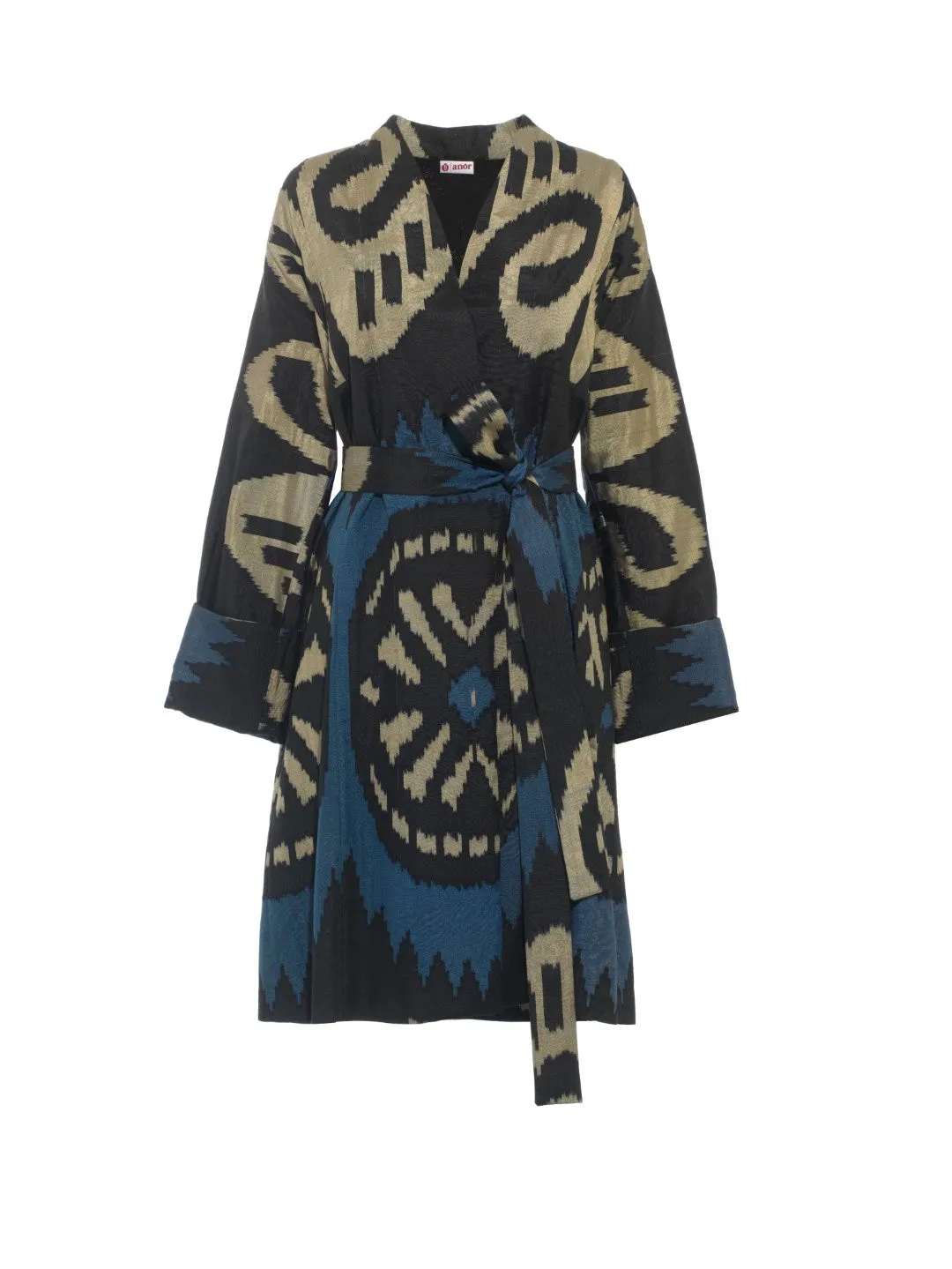 Handwoven Silk Ikat Chapan - Aziza - 'Midnight Star'