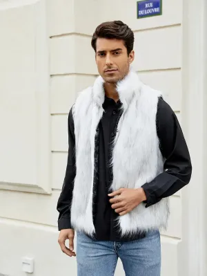 Heren wintervest - Trendy fleecevest, imitatiebont, mouwloos