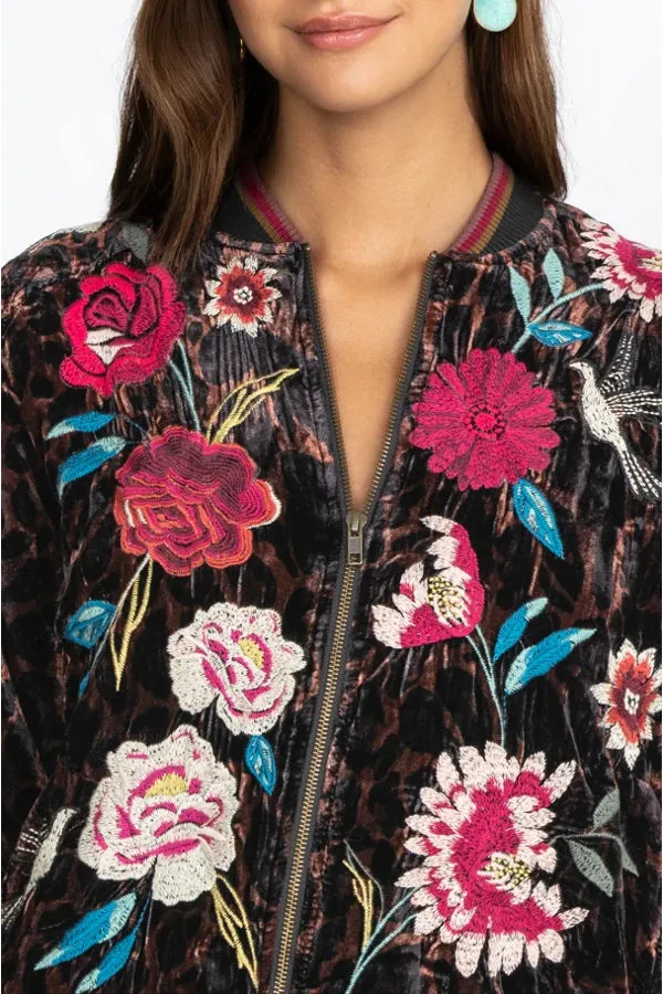 JOHNNY WAS JUNIA VELVET BOMBER JACKET