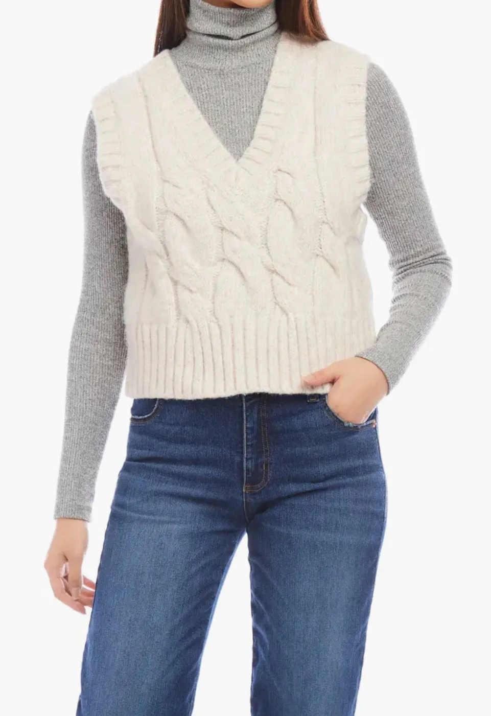 Karen Kane: Sweater Vest in Beige 3L89792