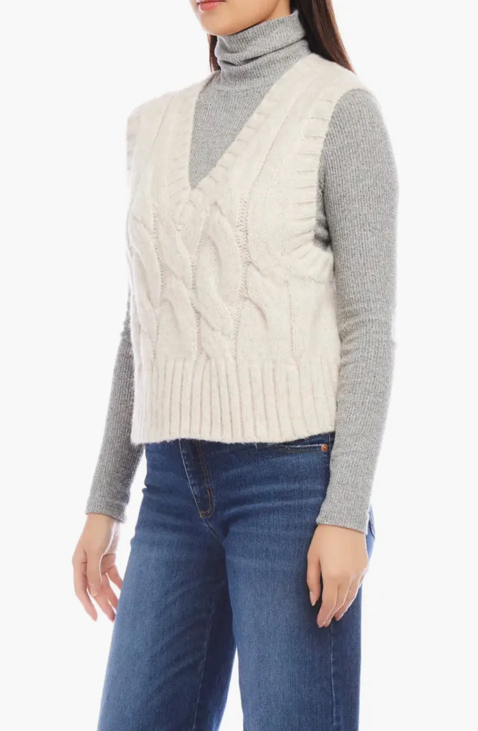 Karen Kane: Sweater Vest in Beige 3L89792