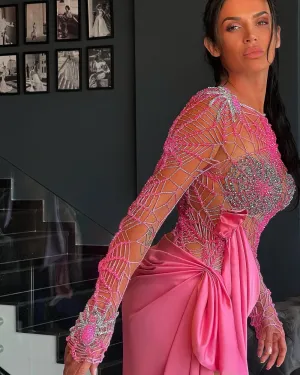 Karter Shiny Pink Evening Dress